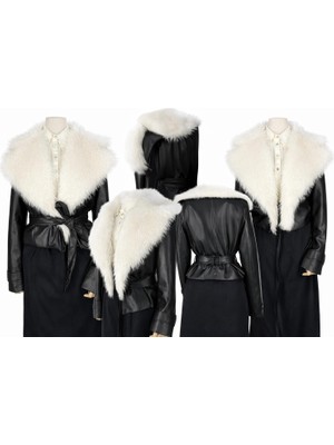 JOOQSTORE Kürk Detaylı Kısa Deri Mont