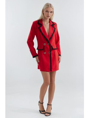 Lijuri Biye Detaylı ve Düğmeli Ceket Elbise 2962