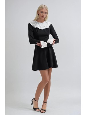 Lijuri Dantel Önlük Detaylı Mini Elbise 2975