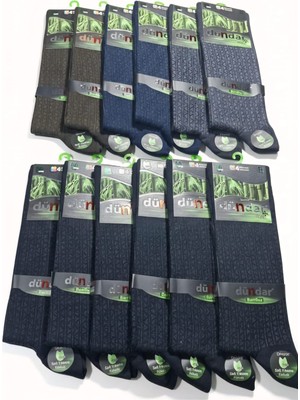 Dündar; Bambu Erkek Soket Çorap; Soft Yıkama/kokulu/dikişsiz; Mevsimlik; Asorti 12'li Kutu; 40-44