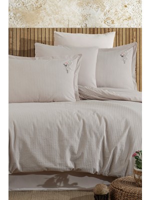 nordqueen %100 Pamuk Çift Kişilik Nakışlı Nevresim Seti Eveya