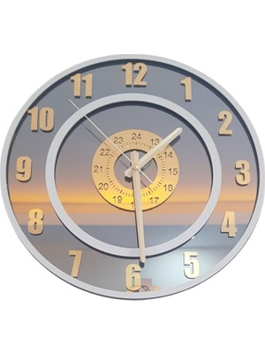 Formiqra Yeni Trend Gold Pleksi Gerçek Ayna Duvar Saati Çap 30CM Gri-Gri