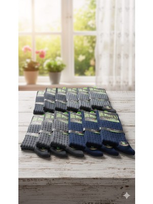 Dündar; Bambu Erkek Soket Çorap; Soft Yıkama/kokulu/dikişsiz; Mevsimlik; Asorti 12'li Kutu; 40-44