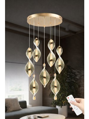 Akgül Mars 7'li Gold Kumandalı Avize