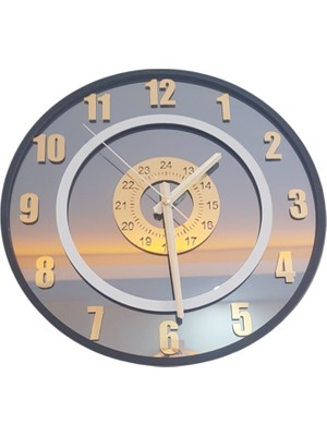 Formiqra Yeni Trend Gold Pleksi Gerçek Ayna Duvar Saati Çap 35CM Siyah-Gri