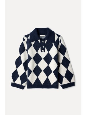 Polo Yaka Jakarlı Kazak