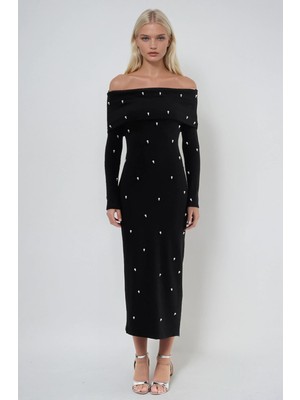 Lijuri Inci Çakımlı Madonna Yaka Triko Elbise 2013