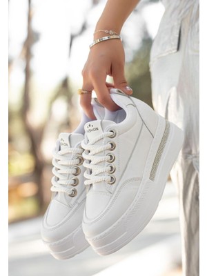 Zerenyus Lulu Premium Ortopedik Beyaz Gizli Topuk Kadın Sneakers