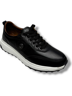 Lion Brothers 2008-26 Hakiki Deri Anatomik Jel Taban Bağcıklı Erkek Ayakkabı Siyah Beyaz