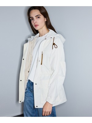 İpekyol Ayarlanabilir bel teknik kumaş mont IS1260012031018