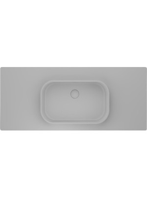 Real Stone Pure Etajerli 80X50 Beyaz Granit Banyo Lavabosu