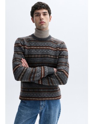 Jakarlı Bisiklet Yaka Kazak