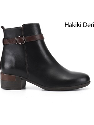 Gönderi(r) Kadın  GKZB134M1693 Fermuarlı Kalın Topuklu Hakiki Deri Bot