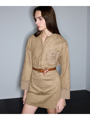 İpekyol Süet görünümlü mini etek IS1260004074003