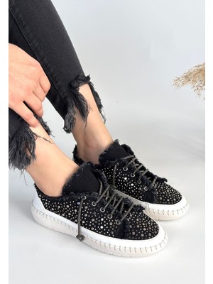 Zerenyus Guja Siyah Kot Bağcıklı Spor Ayakkabı