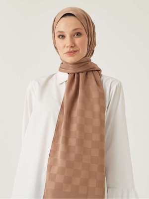 Azbey Dama Desen Ipeksi Jakar Şal