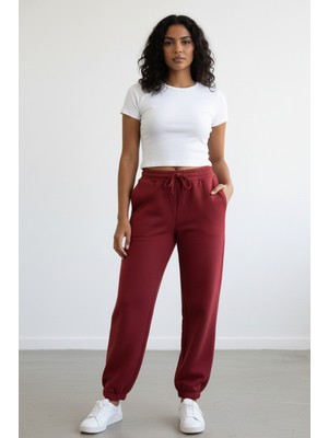 Softandbasic Kadın Mevsimlik Geniş Kalıp Paça Lastikli Salaş Yüksek Bel Eşofman Altı