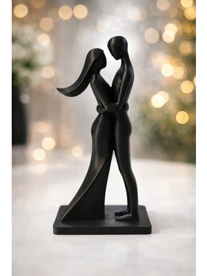 Yapı3D Modern Aşk Çifti Dekoratif Biblo | Soyut Sanat Ev & Ofis Süsü | Romantik Sevgili Hediyesi | 3D Baskı Tasarım