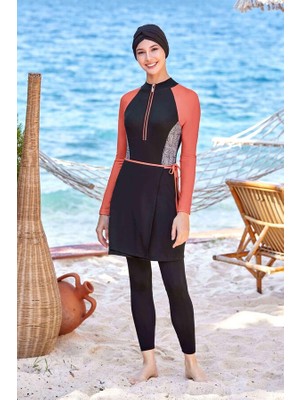 Remsa Mayo 3 Farklı Şekilde Giyilebilir Likralı Tam Kapalı Tesettür Mayo Olga 4533 Siyah