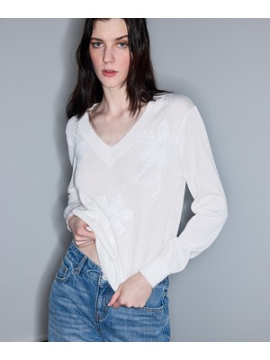 İpekyol Çiçek Motifli Triko IS1260050072018