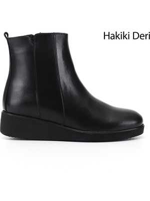 Gönderi(r) Kadın  GKZB134M1681 Fermuarlı Dolgu Topuklu Hakiki Deri Bot