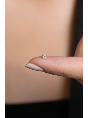 Bayar Gold 14 Ayar Altın Mini Tektaş Geçmeli Hızma