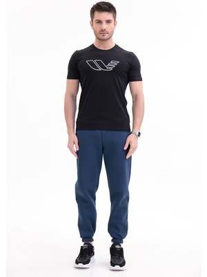 Rowinger 30/1 Süprem Kumaş Bisiklet Yaka Logo Baskılı Kısa Kollu Erkek Tişört