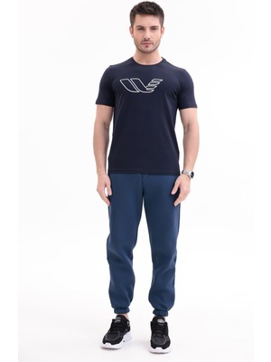 Rowinger 30/1 Süprem Kumaş Bisiklet Yaka Logo Baskılı Kısa Kollu Erkek Tişört