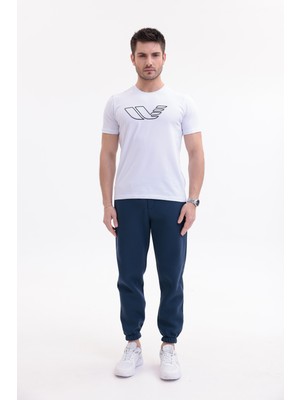 Rowinger 30/1 Süprem Kumaş Bisiklet Yaka Logo Baskılı Kısa Kollu Erkek Tişört