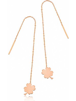 Erseyy ​gümüş Zincir Yonca Kadın Küpe