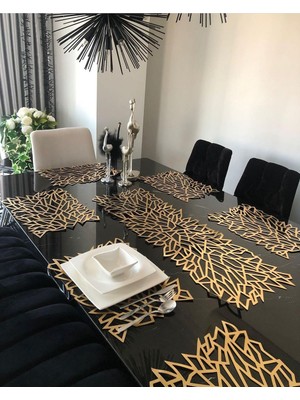 BF Aksesuar Suni Deri Runner Yaprak Desen Gold Renk