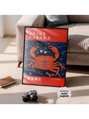 Persona Istanbul Yayoi Kusama Tokyo 1993 Modern Sanat Ikonik Yengeç - Canlı Polka Dot Duvar Sanatı Posteri (Çerçevesiz)