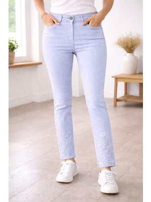 Bonıta 580 5 Cep Dar Paca Ustu Islemelı Taslı Pantolon