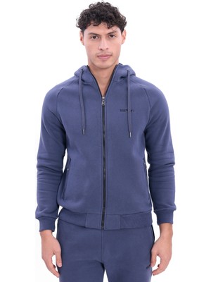 Rowinger 3 Iplik Kalın Dokulu Kapüşonlu Tam Fermuarlı Kışlık Erkek Eşofman Takımı