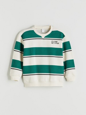 Lc Waikiki Yeni Sezon Bisiklet Yaka Çizgili Erkek Çocuk Sweatshirt