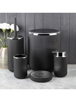 Perotti Lisbone Silver 5 Parça Banyo Aksesuar Seti - Siyah