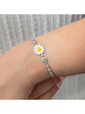 Noip 925 Ayar Gümüş Papatya Su Yolu Kadın Bileklik T8774 (944)