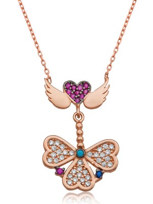 Noip 925 Ayar Gümüş Melek Kanatlı Yonca Kadın Gümüş Kolye PT2610873 (944)