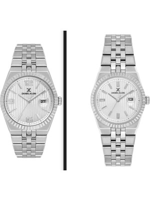 Daniel Klein Orijinal Çift,sevgili,eş,kadın/erkek Gümüş Renk Çelik Hediye Paketli Takım Kol Saati 3 Atm Özel Seri