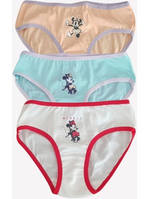 Ugly Duck Minnie Mouse Lisanslı Kız Çocuk Üçlü Slip Set %100 Pamuk