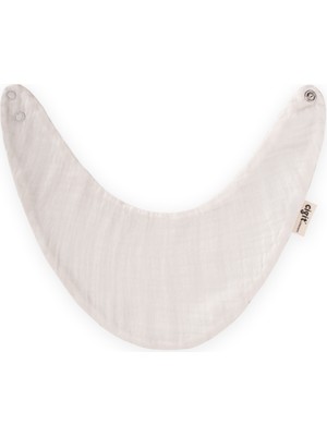 Cigit Üçgen Arkadan Bağlamalı Müslin Mama Önlüğü Ekru