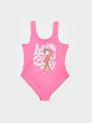 Lc Waikiki Yeni Sezon Lola Bunny Baskılı Uv Korumalı Kız Çocuk Mayo