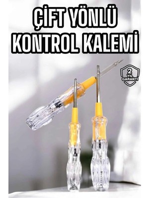 Shopwave Çift Taraflı Elektrik Kontrol Kalemi Şeffaf Tornavida