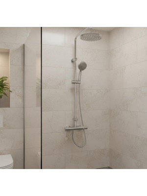 Artema Aquaheat Termostatik Duş Bataryası A47055 ve Duş Sistemi A45598 Set