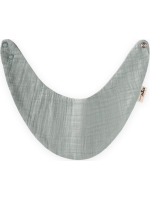 Cigit Üçgen Arkadan Bağlamalı Müslin Mama Önlüğü Mint Yeşili