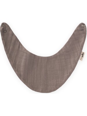 Cigit Üçgen Arkadan Bağlamalı Müslin Mama Önlüğü Toprak