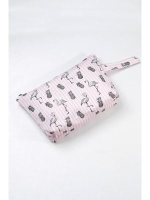 Buffer Makyaj Çantası ve Çok Amaçlı El Çantası Flamingo Desenli