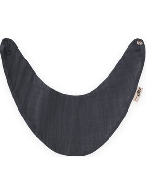 Cigit Üçgen Arkadan Bağlamalı Müslin Mama Önlüğü Antrasit