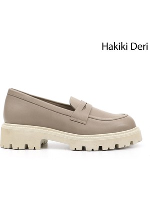 Gönderi(r) Kadın  GDZA134M0513 Kalın Topuklu Hakiki Deri Loafer Ayakkabı
