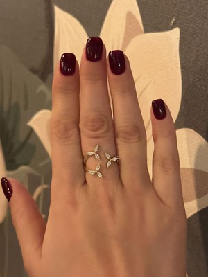 Renda Accessory Birleşik Üç Çiçekli Yüzük Altın Kaplama Ayarlanabilir